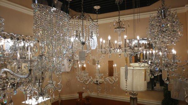 Just some of the gorgeous sparkling crystal chandeliers in our crystal gallery!