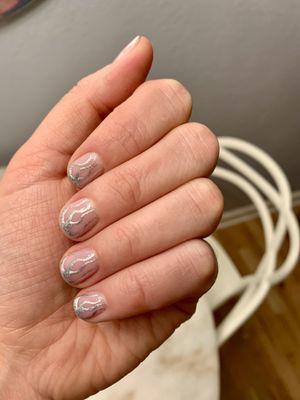 Trendy silver flames