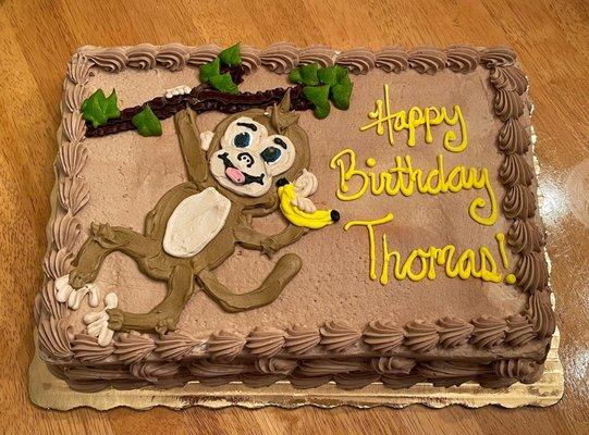 Thank you to everyone in the bakery department; my son loved his monkey birthday cake!