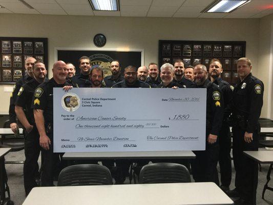 The Carmel PD rallied around No Shave November and we created this huge celebration check to show off their success!