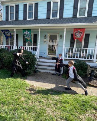 Professor Snape and our boys in a great duel after the performance.