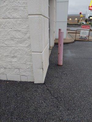 Damaged wall at AAA repair