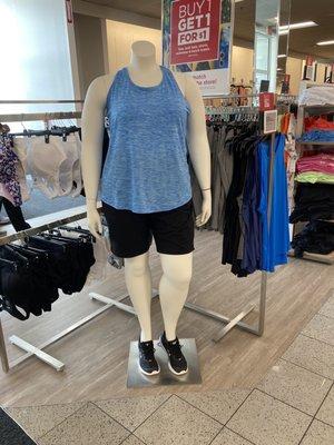 Plus-sized mannequin at Kohl's department store.