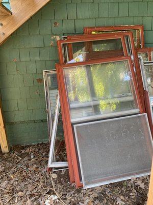 Removal of old storm windows .