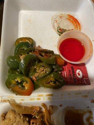 The jalapeño chicken is good but make sure you ask for no jalapeño. I understand a few jalapeño but I got more jalapeños than chicken.