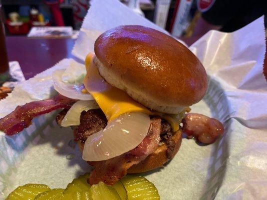 $4 half pound 1/2 lb Hamburger and Fries