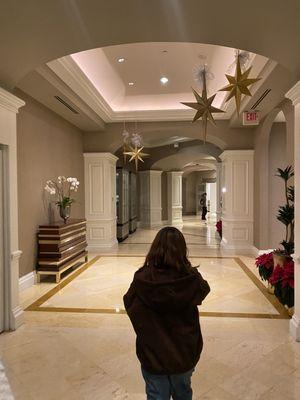 Hallway to the guest elevators