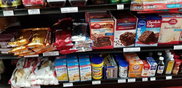 Baking supplies. Even Guittard dark chocolate chips, the best!