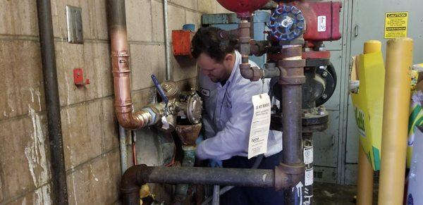 Andy replacing a backflow preventer