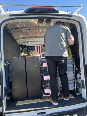 My whole classroom in his van! Thank you tons!