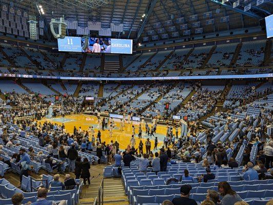 Georgia Tech at North Carolina. View from Level LL, Section 130, Row V, Seats 2-3. December 10, 2022.