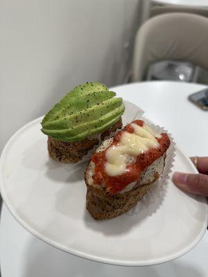 Avocado crab and Mentaiko crab yubu ($5)