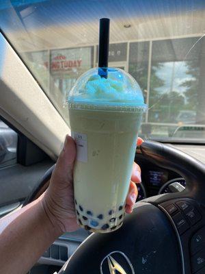 Large (Ice Blended) Pistachio Milk Tea with Honey Boba