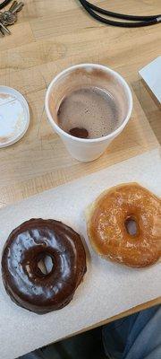 Donut and hot chocolate