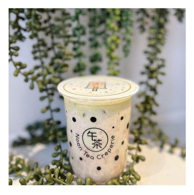 Taro swirly Matcha green milk tea