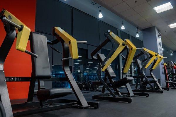 Our first floor is filled with machines and free weights.