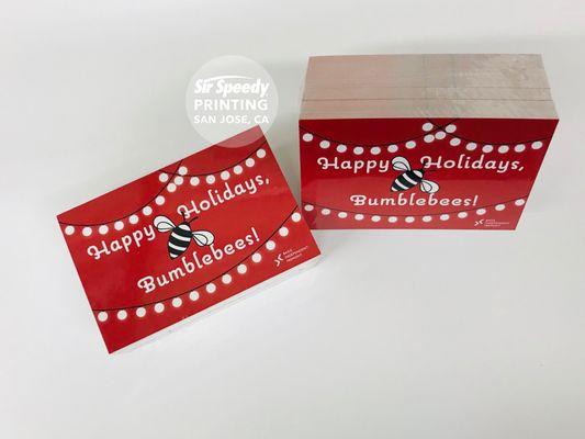 4x6" holiday postcards. Let us help you send out holiday cheer!