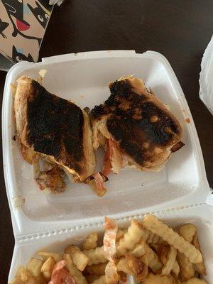 The sandwich I received, 9 bucks in the trash