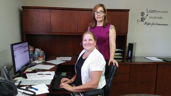 Some of our WONDERFUL STAFF: Ruby (standing) and Ruth.