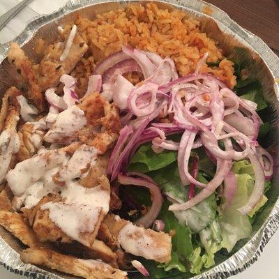 Grilled chicken gyro platter