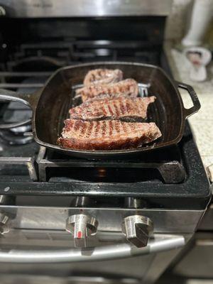 Grilled to perfection on the skillet.