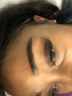 Freshly done microblading