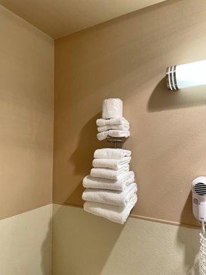 Clean towels provided