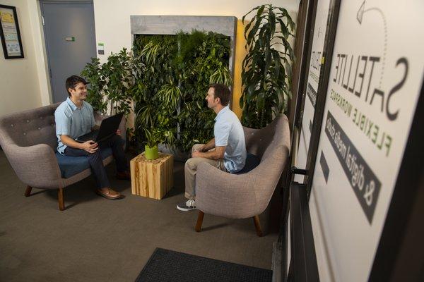 Our living wall lobby is the perfect place to greet clients.