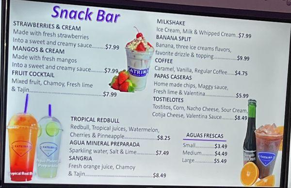 Dessert & Snack Menu