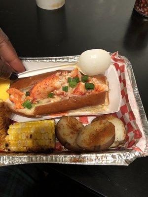 Lobster Roll  The spoon help me gauge the size (standard?)