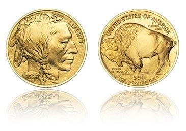 Gold American Buffalo. A classic design now offered as a 1 troy ounce 24kt gold coin.