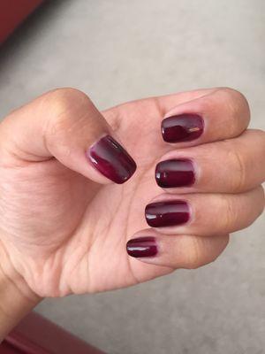 Shellac in Raven Plum done by Tammy