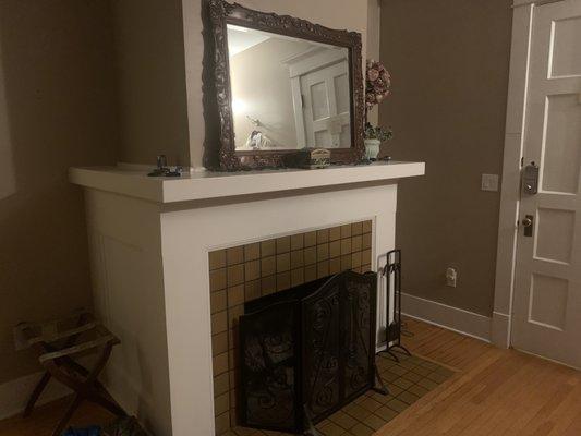 Fireplace in the sitting area