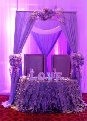 Wedding Flowers and Head table decorations done by Creative Elegance