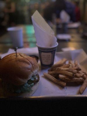 Burger and fries