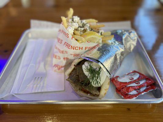 Classic Gyro with a side of Greek Fries