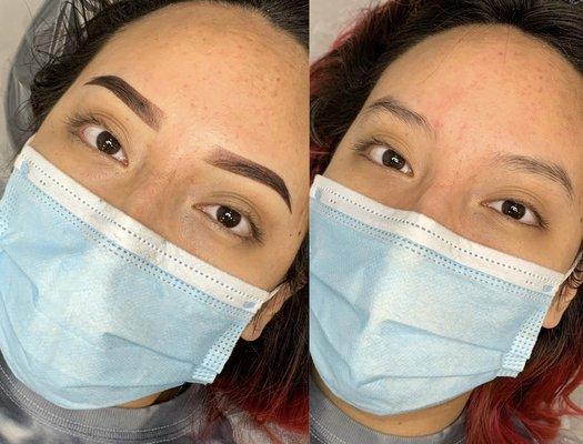 Ombré brows. Will heal 30-40% softer