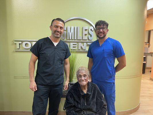 New set of full dentures for our amazing patient who turned 103 years old! Just in time to celebrate her bday!