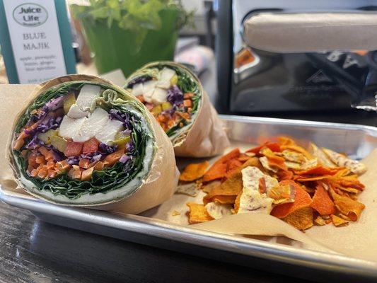 Chicken Wrap& Veggie Chips