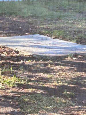 Poured concrete slabs in my backyard