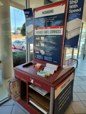 Just inside the entrance is this station with supplies.