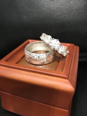 Yasmin helped me create these two custom wedding bands. We LOVE them!!