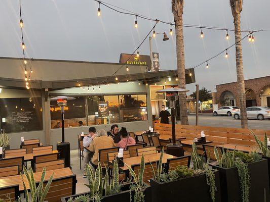 Outdoor patio under the lights