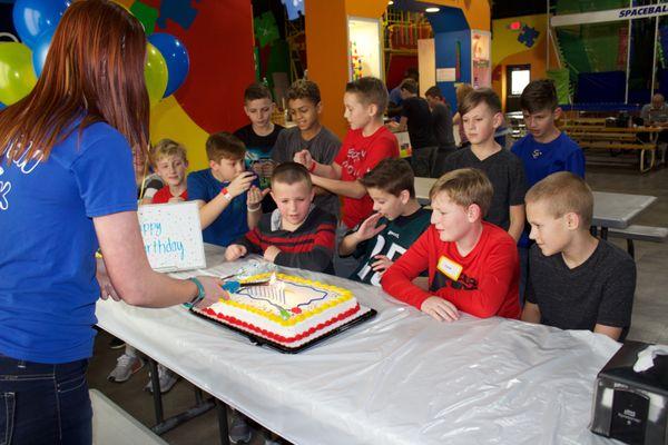 Birthday parties are FUN at Papio Fun Park!  
Lazer Tag is our most popular winter party activity.