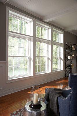 Double hung windows with fixed windows