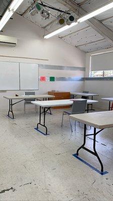 Our classrooms have been remodeled to meet social distancing requirements, with each student getting their own workspace