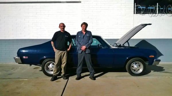 Andrew and Trevor from Back to Basic Automotive after completing work on my 73 Nova. Two of the best mechanics I have ever met.