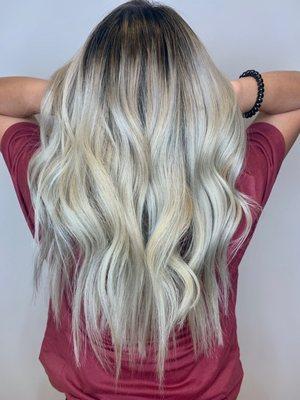 Icy blonde hair session