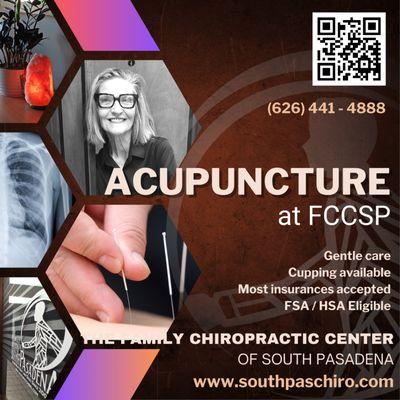 Offering acupuncture!