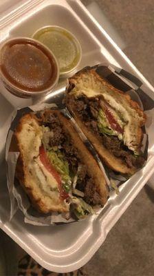 Steak torta. Tbh it looks better than it tasted. Pretty bland